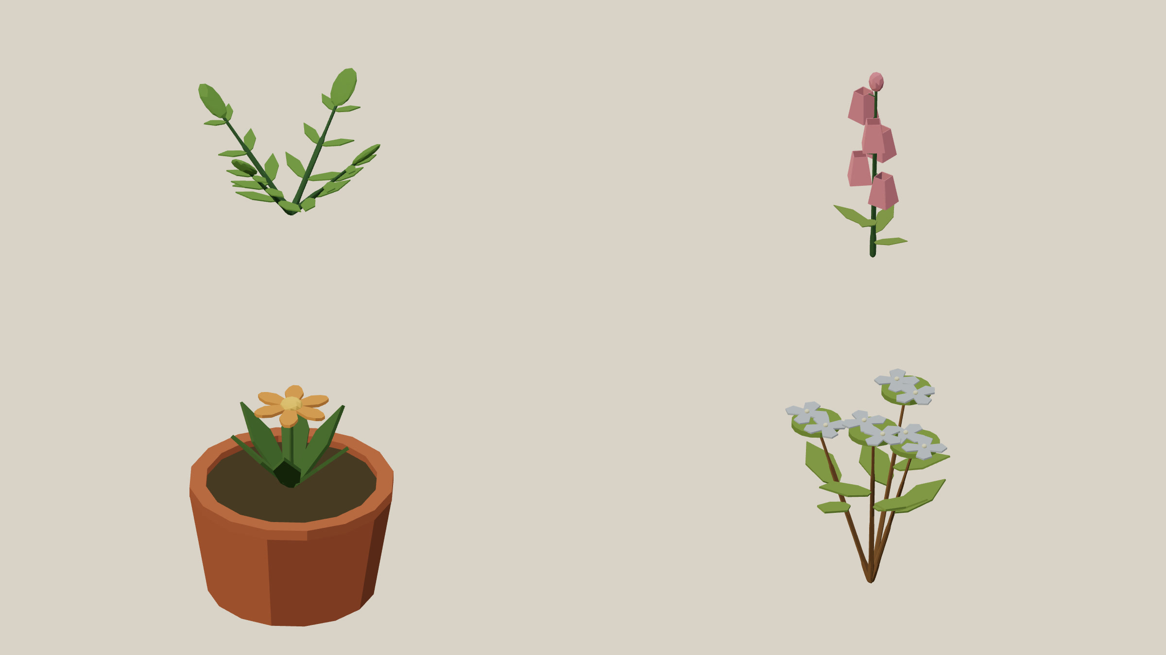 Four complete plant constructions