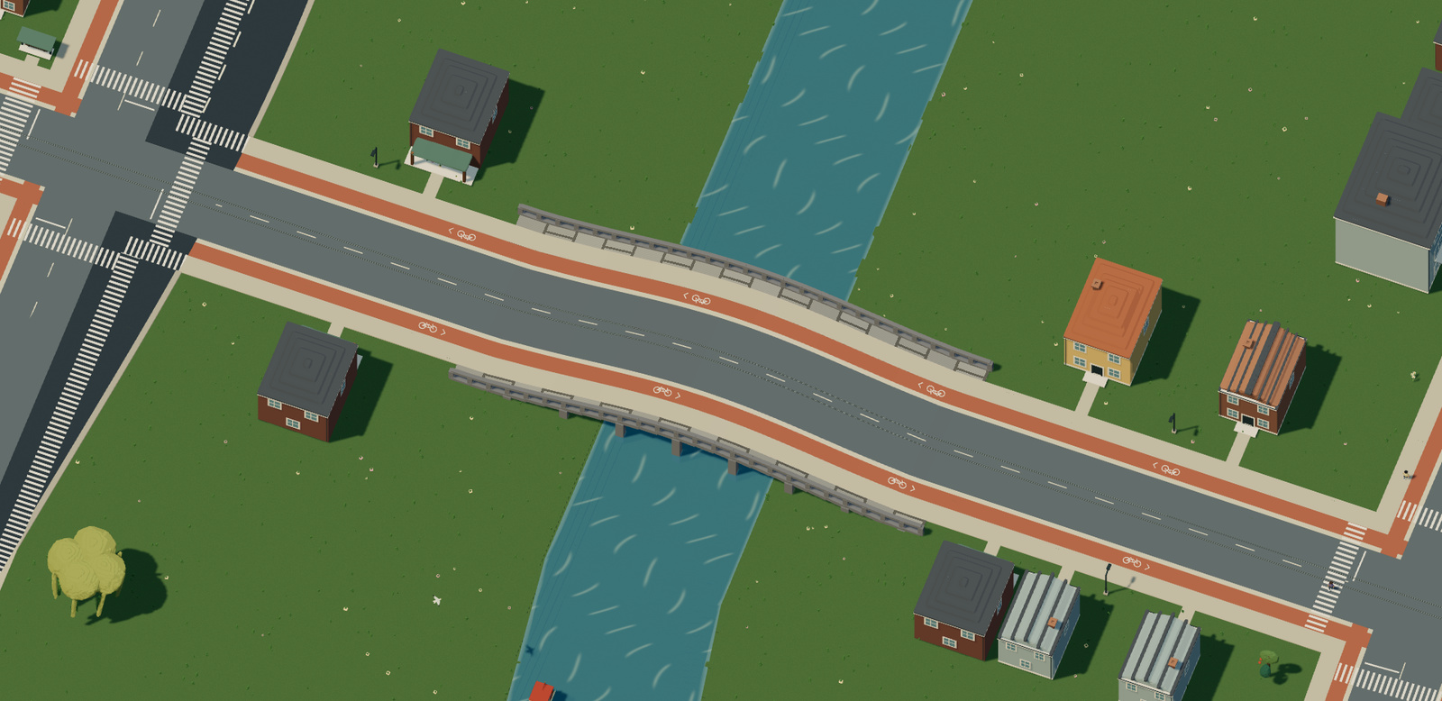 A connected canal bridge carrying the street and cycle tracks