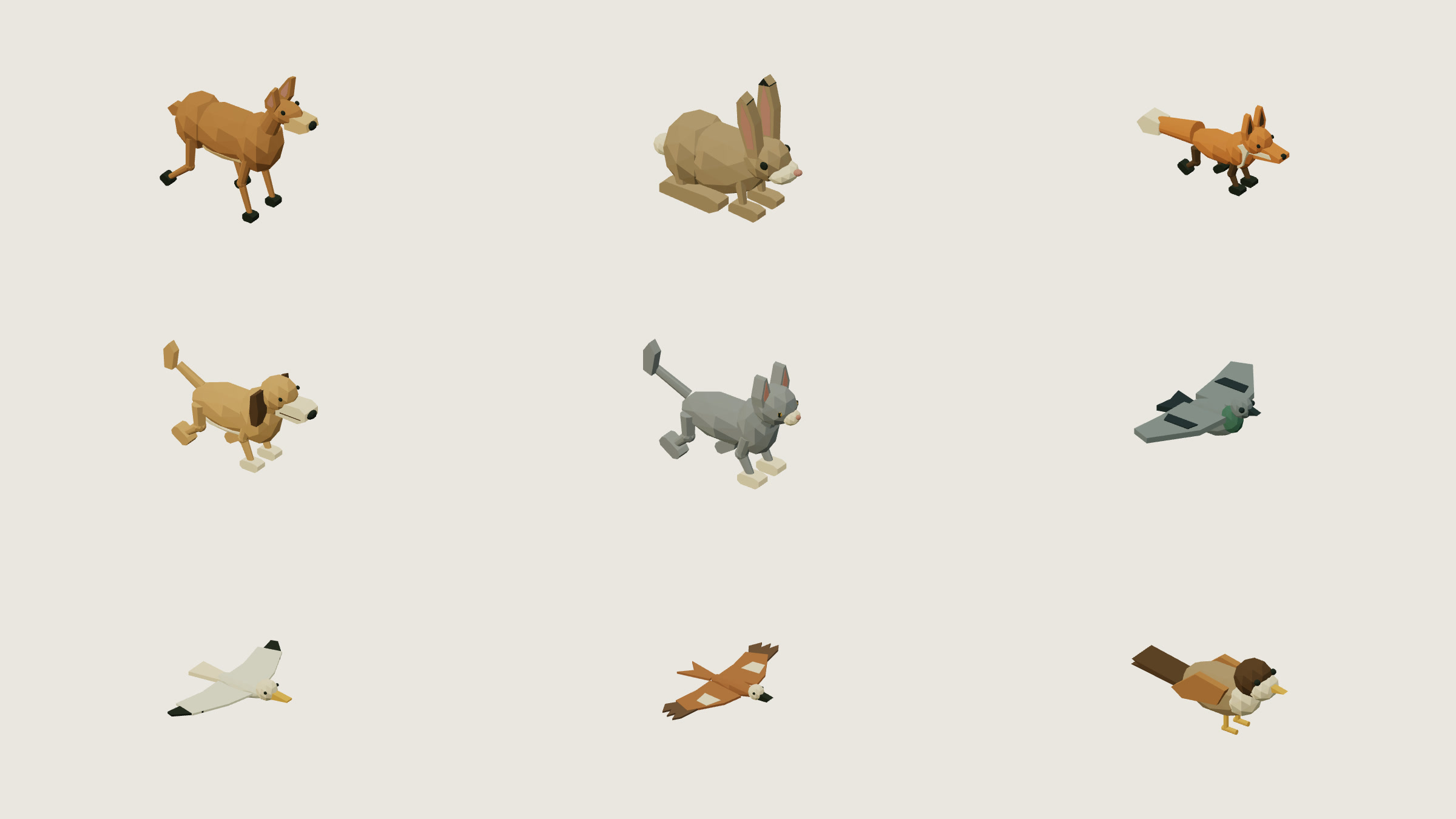 Nine animal species composed in Dream 2