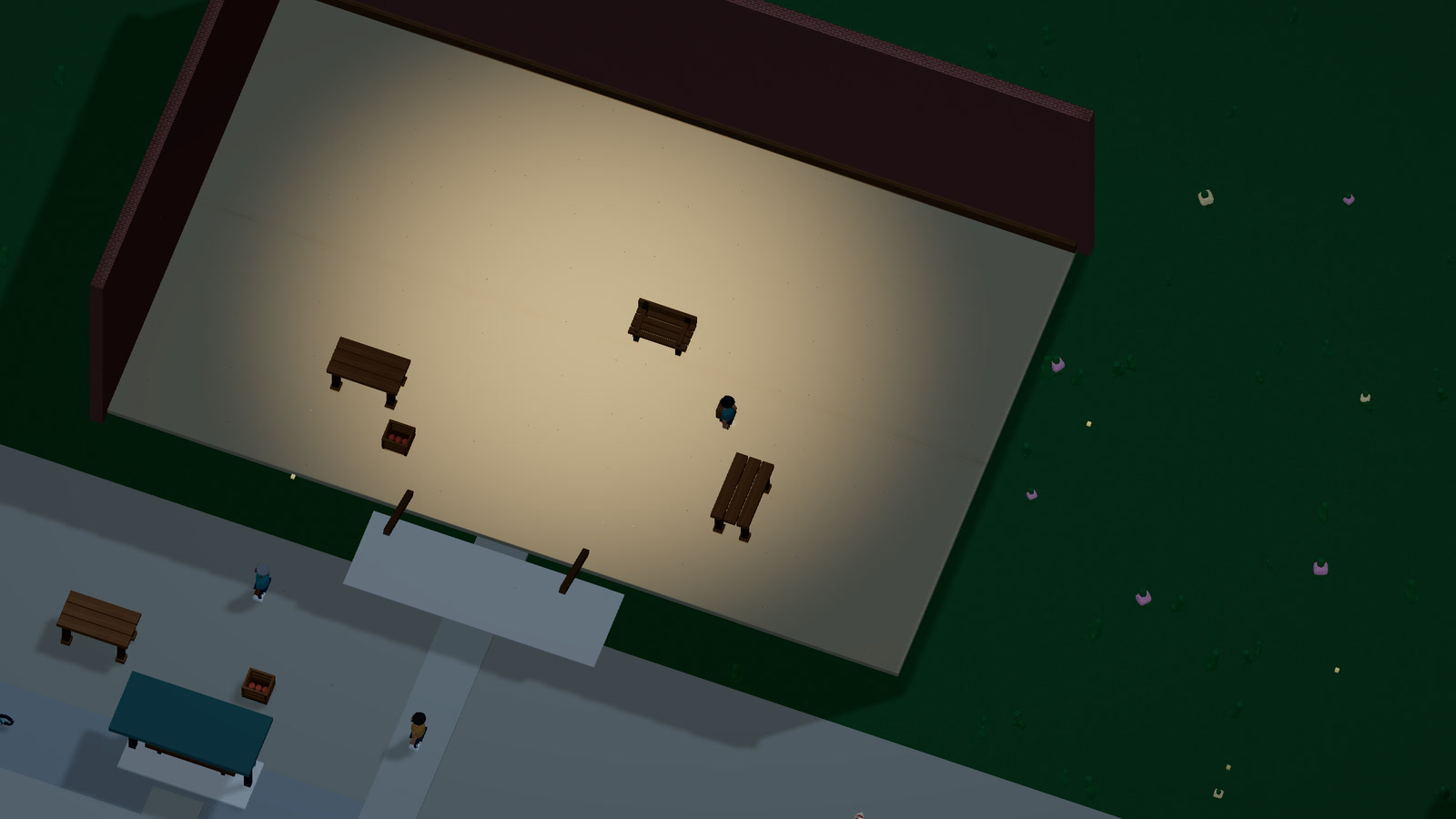The same ground floor at night