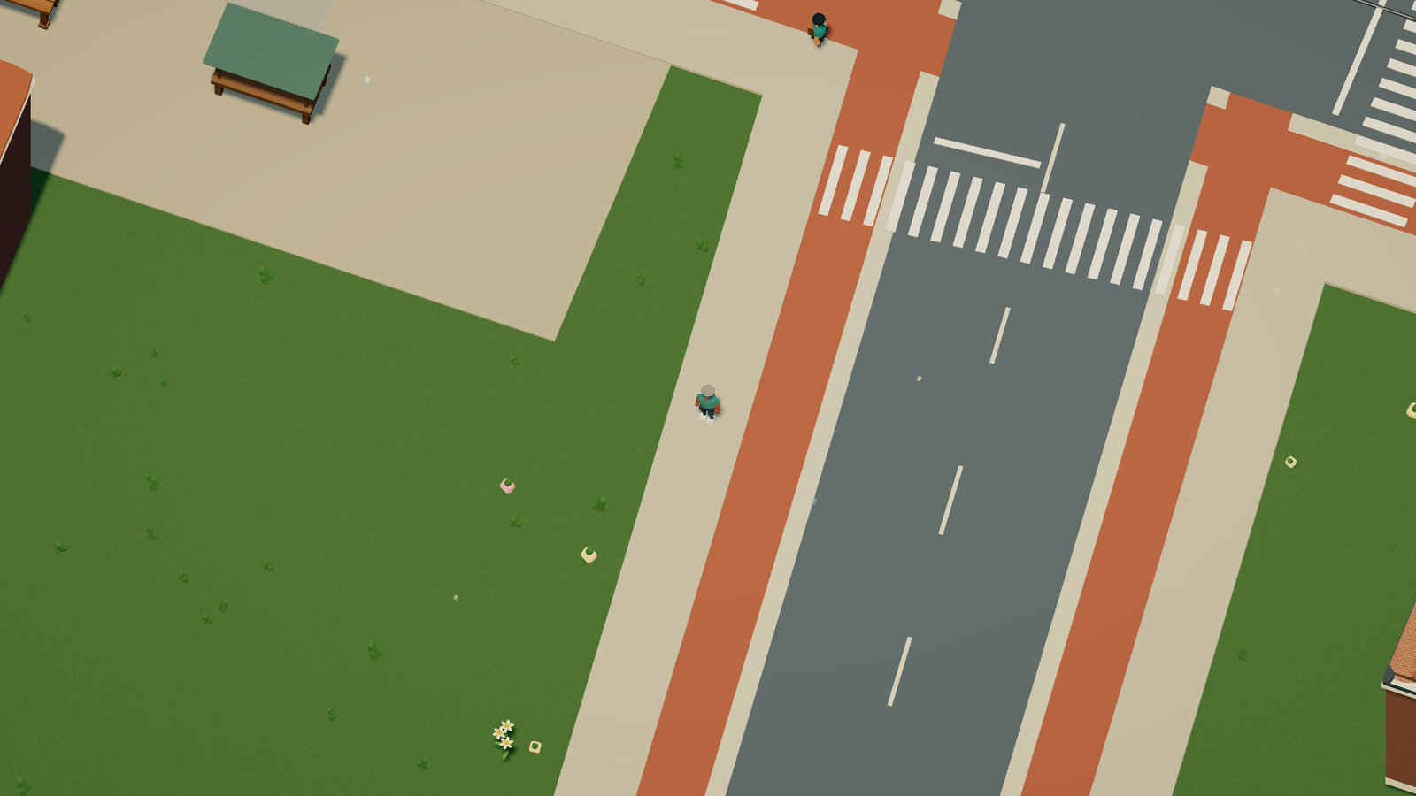 Walking from the market along the accepted pedestrian network