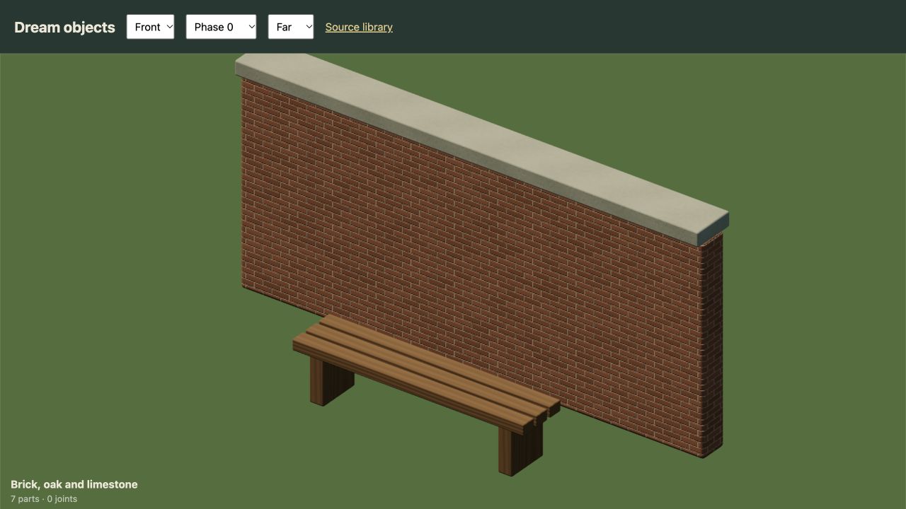 Brick courses, timber grain and limestone in one Dream assembly