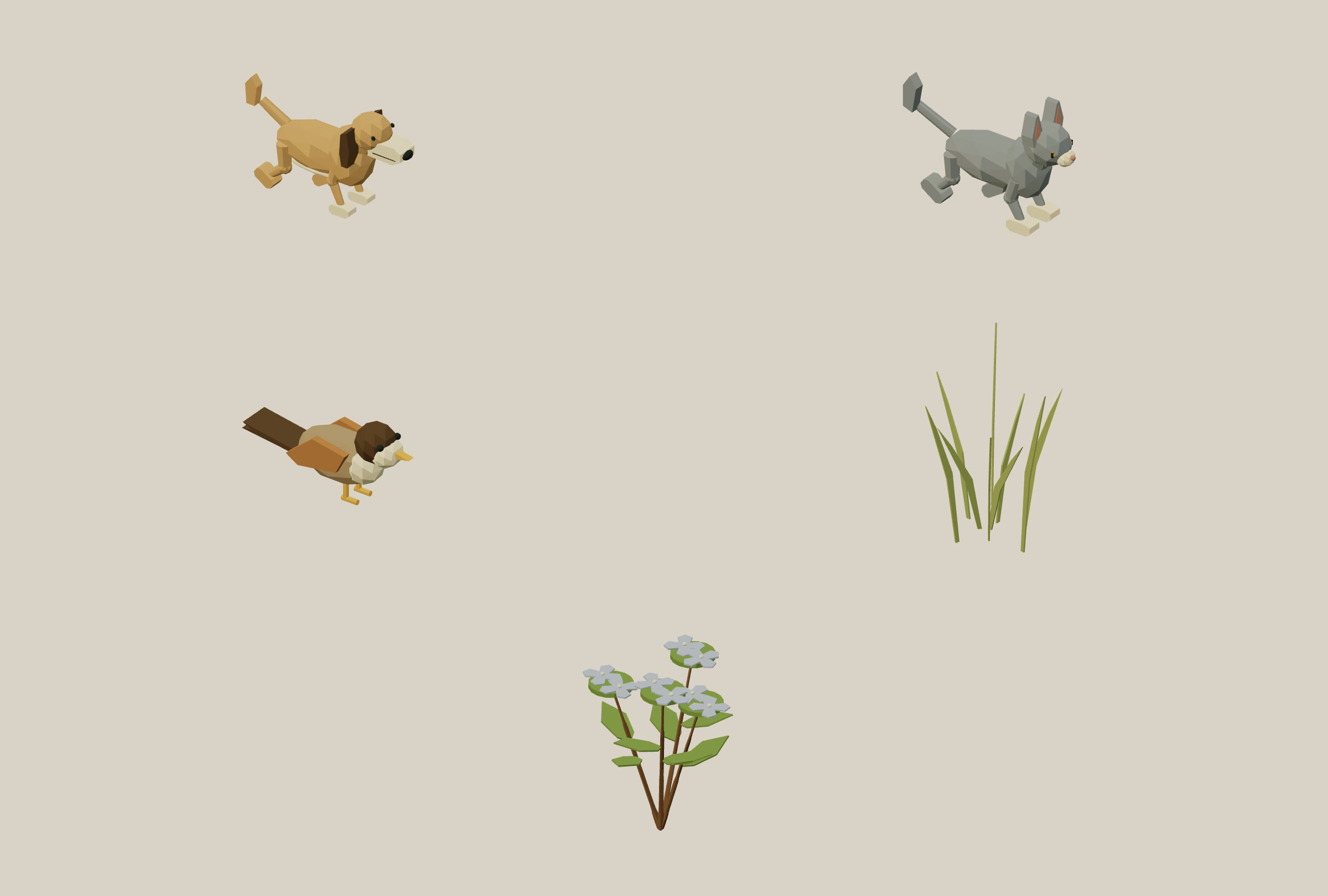 New neighborhood animals and garden plants