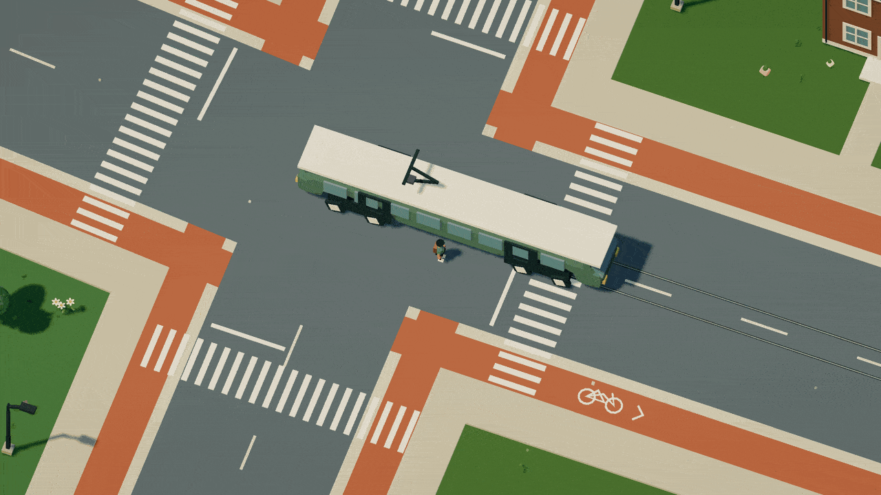 A short tram ride with two clear exits
