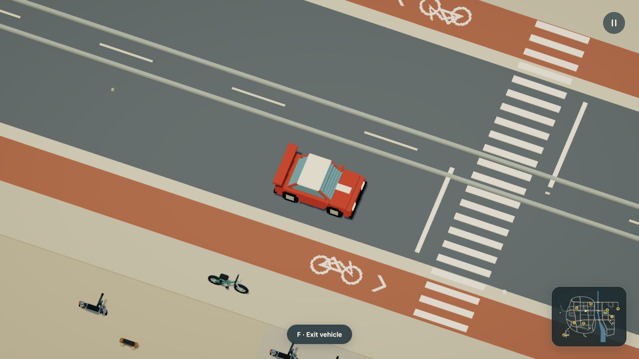 Close view of the voxel car using manual zoom